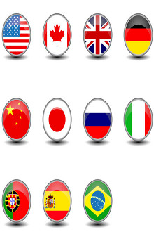 Circular flags of different nations